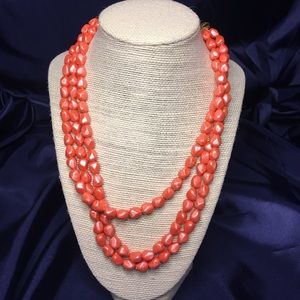 Three strand coral necklace